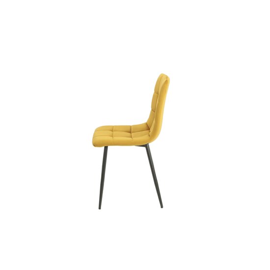 Scaun tapitat Velvet, stofa catifelata , 44x42x89 cm culoare Galben Mustariu picture - 3
