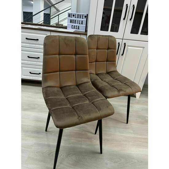 Scaun tapițat Velvet, stofă catifelată premium, structură metalică, 44x42x89 cm, gri picture - 37