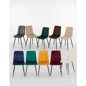 Scaun tapițat Velvet, stofă catifelată premium, structură metalică, 44x42x89 cm