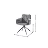 Scaun Tisso, ergonomic cu tapițerie catifelată, picioare metalice rezistente, 61x48x85 cm, gri picture - 2