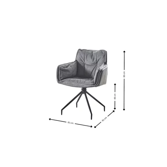 Scaun Tisso, ergonomic cu tapițerie catifelată, picioare metalice rezistente, 61x48x85 cm, gri picture - 2
