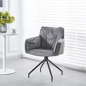 Scaun Tisso, ergonomic cu tapițerie catifelată, picioare metalice rezistente, 61x48x85 cm, gri