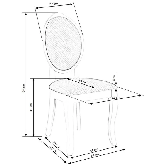 Scaun Velo, design ergonomic, plastic și metal, 44x53x96 cm, alb picture - 8
