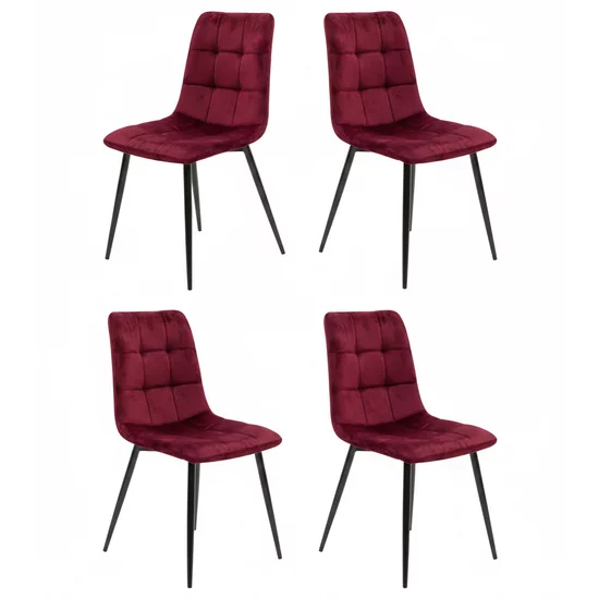 Set 4 scaune tapițate Velvet, structură metalică, stofă catifelată, material rezistent picture - 4