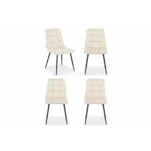 Set 4 scaune tapițate Velvet, structură metalică, stofă catifelată, material rezistent