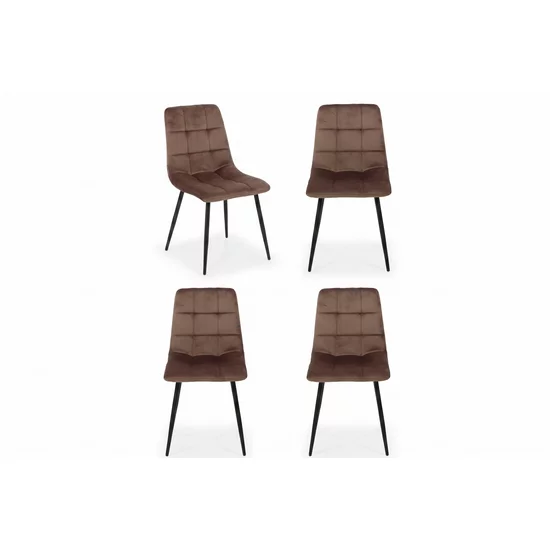 Set 4 scaune tapițate Velvet, structură metalică, stofă catifelată, material rezistent picture - 9