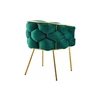 Set 4 Scaune living tapițat COZY, catifea verde picioare metalice aurii picture - 5
