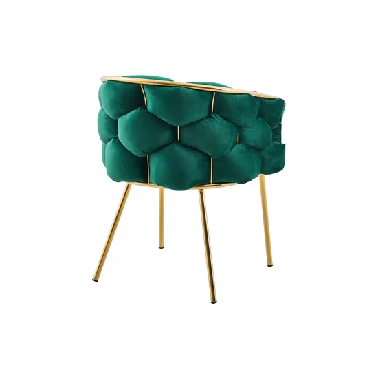 Set 4 Scaune living tapițat COZY, catifea verde picioare metalice aurii picture - 5