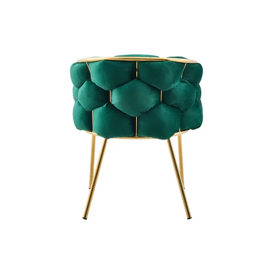 Set 4 Scaune living tapițat COZY, catifea verde picioare metalice aurii picture - 6