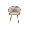 Set 4 Scaune tapitate Chic, culoare Bej cu picioare aurii picture - 2