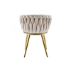 Set 4 Scaune tapitate Chic, culoare Bej cu picioare aurii picture - 6