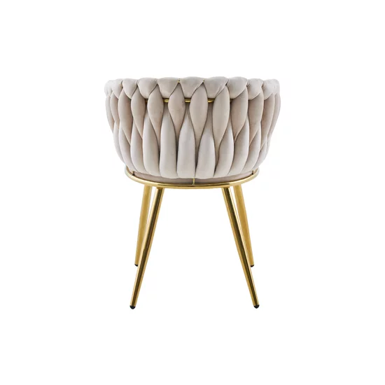 Set 4 Scaune tapitate Chic, culoare Bej cu picioare aurii picture - 6