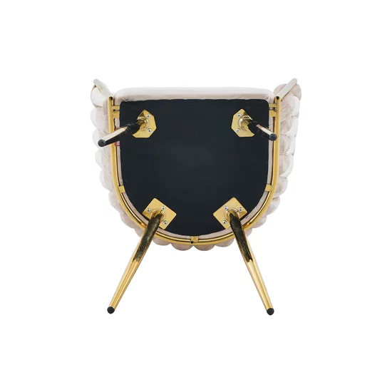 Set 4 Scaune tapitate Chic, culoare Bej cu picioare aurii picture - 7