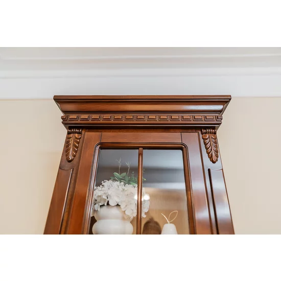 Set comodă + 2 vitrine Plasma Diana, ansamblu living, masiv fag + panel + MDF furniruit nuc, 314x201 h cm, finisaj la alegere picture - 6