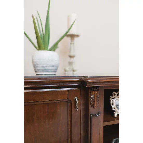 Set comodă + 2 vitrine Plasma Diana, ansamblu living, masiv fag + panel + MDF furniruit nuc, 314x201 h cm, finisaj la alegere picture - 9