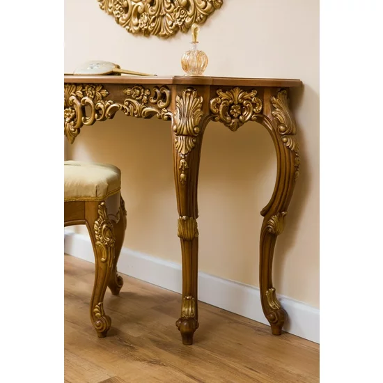 Set de toaletă Vicky, design elegant cu oglindă și sertare, lemn masiv și MDF, 130x42x79 cm, culoare personalizabilă picture - 4