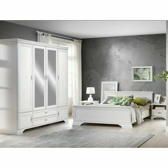 Dormitor Idento, Set Mobilier Clasic, PAL și MDF, 160x200 cm, Alb Alpin picture - 2