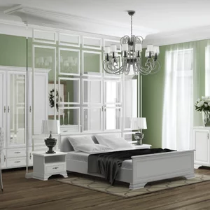 Dormitor Idento, Set Mobilier Clasic, PAL și MDF, 160x200 cm, Alb Alpin