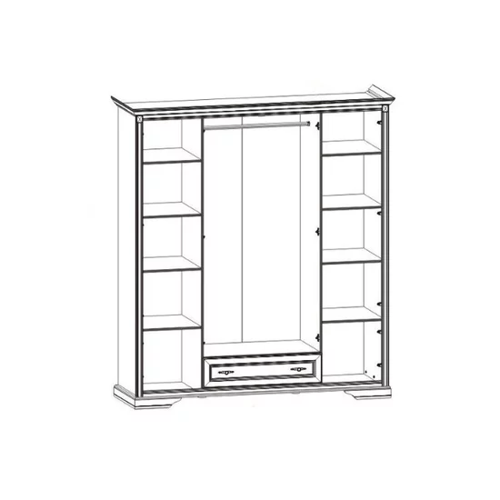 Set dormitor Kleo, design clasic, MDF și PAL melaminat, pat 160x200 cm, alb picture - 4