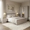Set dormitor Largo 4 componente pat simplu 160x200 cm, dulap 3 usi SZF3D, 2 noptiere KOM1S culoare cashmire picture - 1