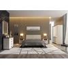 Dormitor Marsel, Set Mobilier Minimalist, MDF și Plăci Fibrolemnoase, 160x200 cm, Alb Frasin și Stejar Sonoma picture - 2