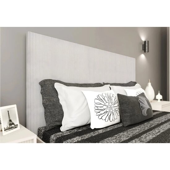 Set dormitor Monaco, design minimalist cu riflaje, PAL melaminat, dimensiuni variate, Casmir picture - 5