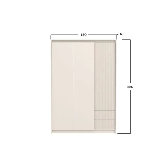 Set dormitor Monaco, design minimalist cu riflaje, PAL melaminat, dimensiuni variate, Casmir picture - 11