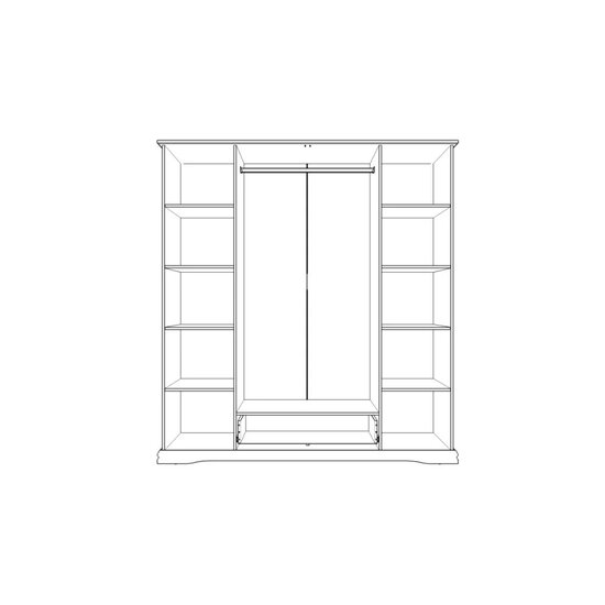 Set dormitor Sardinia, pat 160x200 cm și dulap 4 uși, MDF vopsit, dimensiuni variate, Alb picture - 8