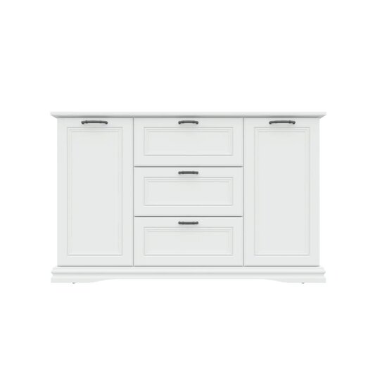 Set dormitor Sardinia, pat 160x200 cm și dulap 4 uși, MDF vopsit, dimensiuni variate, Alb picture - 10