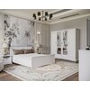 Set dormitor Sardinia, pat 160x200 cm și dulap 4 uși, MDF vopsit, dimensiuni variate, Alb picture - 4
