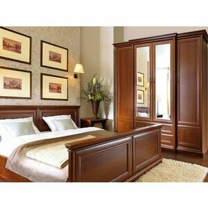 Set Dormitor Sonata, Stil Clasic Cu Pat 160x200, Dulap 4 Uși, Noptiere  MDF/PAL