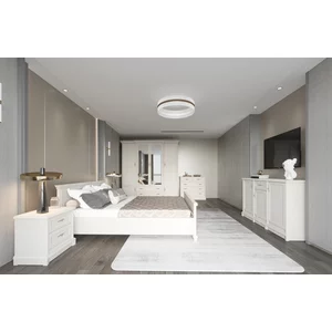 Set Dormitor Sonata, Stil Clasic Cu Pat 160x200, Dulap 4 Uși, Noptiere  MDF/PAL