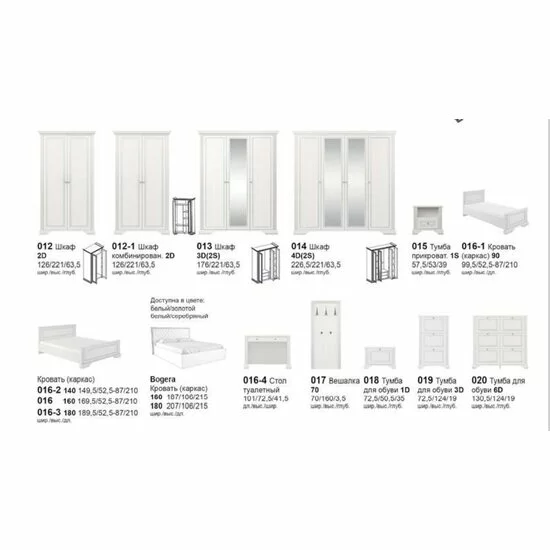 Dormitor White, Set Mobilier Complet, PAL și MDF, 160x200 cm, Frasin Alb și Pin Argintiu picture - 7