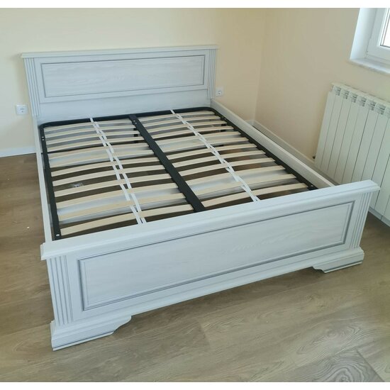 Dormitor White, Set Mobilier Complet, PAL și MDF, 160x200 cm, Frasin Alb și Pin Argintiu picture - 6