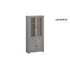 Set living Latour, vitrine, comodă TV și etajere incluse, PAL melaminat rezistent, design elegant, stejar/gri mat picture - 2