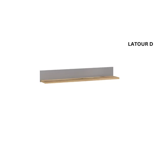 Set living Latour, vitrine, comodă TV și etajere incluse, PAL melaminat rezistent, design elegant, stejar/gri mat picture - 3