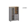 Set living Latour, vitrine, comodă TV și etajere incluse, PAL melaminat rezistent, design elegant, stejar/gri mat picture - 4