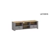 Set living Latour, vitrine, comodă TV și etajere incluse, PAL melaminat rezistent, design elegant, stejar/gri mat picture - 5