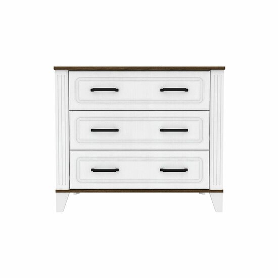 Set Living Skandi, modern cu vitrină, dulap, comodă TV și poliță, MDF/PAL, Alb/Stejar Bardolino picture - 6