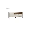 Set living Tirion, vitrine, comode și rafturi suspendate, PAL melaminat rezistent, design contemporan, 320x40x192 cm, finisaj stejar/gri picture - 3