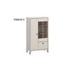 Set living Tirion, vitrine, comode și rafturi suspendate, PAL melaminat rezistent, design contemporan, 320x40x192 cm, finisaj stejar/gri picture - 4