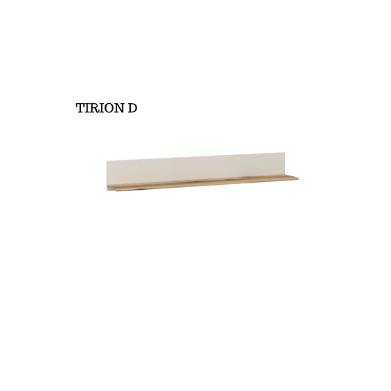 Set living Tirion, vitrine, comode și rafturi suspendate, PAL melaminat rezistent, design contemporan, 320x40x192 cm, finisaj stejar/gri picture - 5