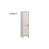 Set living Tirion, vitrine, comode și rafturi suspendate, PAL melaminat rezistent, design contemporan, 320x40x192 cm, finisaj stejar/gri picture - 7