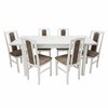 Set masă Maxim 4 extensibilă, cu 6 scaune B7 tapițate, design modern, 120x70x76 cm, alb picture - 1