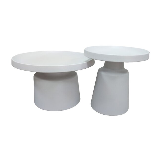 Set masute cafea Paula, culoare alb