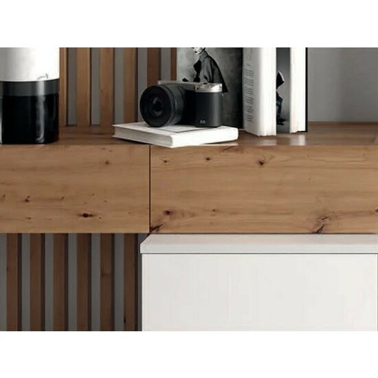 Set mobila  cu riflaj Living Rebeca Plus 250x43x200 cm  Stejar picture - 3