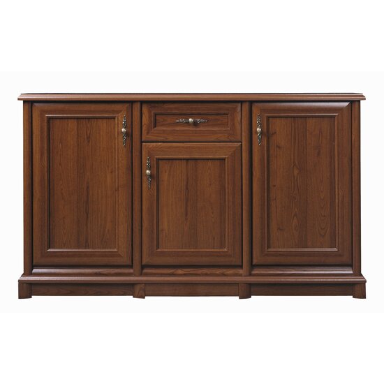 Set mobilă living Sonata, stil clasic, fronturi frezate, vitrine sticlă, PAL laminat + MDF, 295x45x205 cm picture - 4