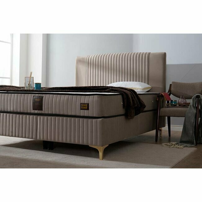 Set pat Bari + saltea, lada depozitare, tesatura premium, 180x200 cm