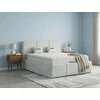 Set pat + Saltea Gratis tapițat Torra 140x200 cm crem cu somieră rabatabilă si  ladă depozitare picture - 1