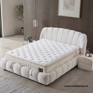 Set Pat + Saltea Gratis BUBBLE 160x200 cm, stofa bucle, modern, tapitat